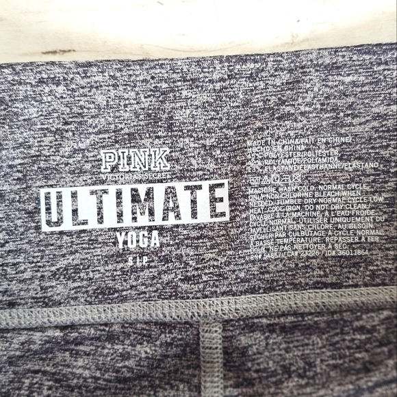NEW 2015 Victoria's Secret PINK ULTIMATE Gray Yoga Crop Leggings Hidden Pocket - Picture 4 of 7